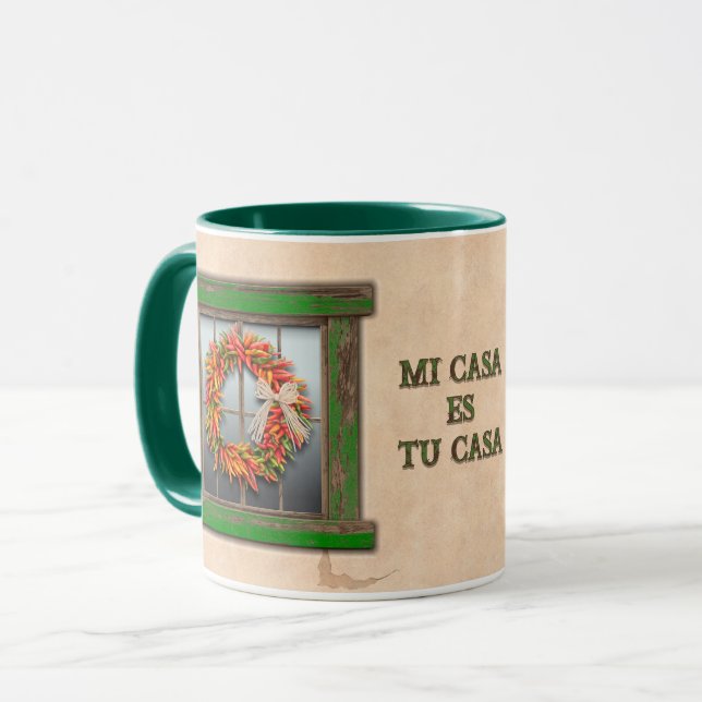 Mug Southwest Chile Peppers Ristra Wreath Personalized (Devant gauche)