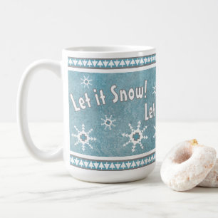 Mug Southwest Winter Snowflakes Personnalisé Bleu
