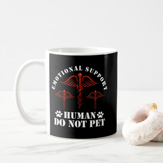Mug Soutien émotionnel Humain Ne pas animal - Service (Avec donut)