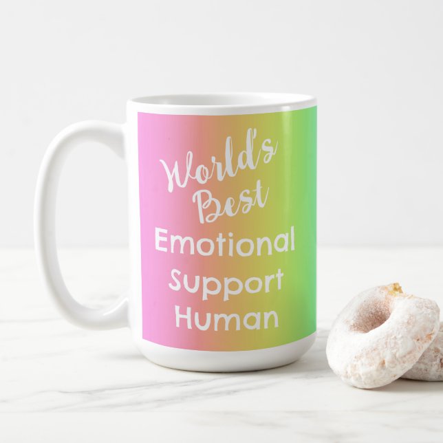 Mug Soutien émotionnel Prix humain Arc-en-ciel (Avec donut)