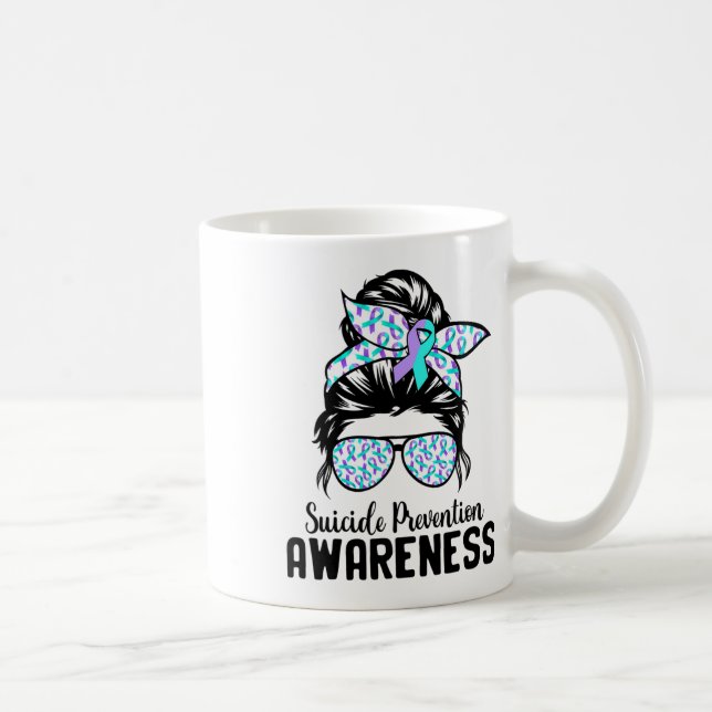 Mug Soutien Équipe Messy Bun Prévention du suicide (Droite)