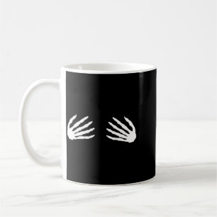 Mug Soutien-gorge à main de squelette d'Halloween pour