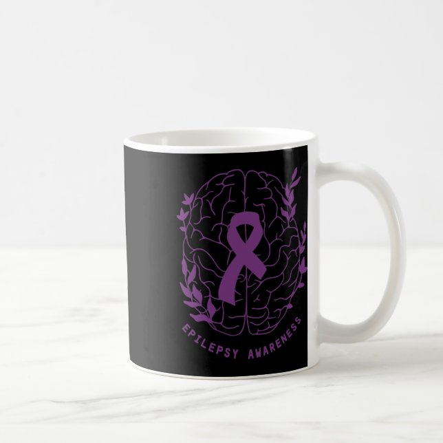 Mug Soutien Sensibilisation à l'Épilepsie Ruban Violet (Droite)