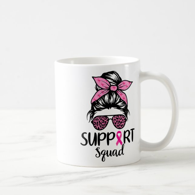 Mug Soutien Squad Messy Bun Pink Breast Cancer (Droite)
