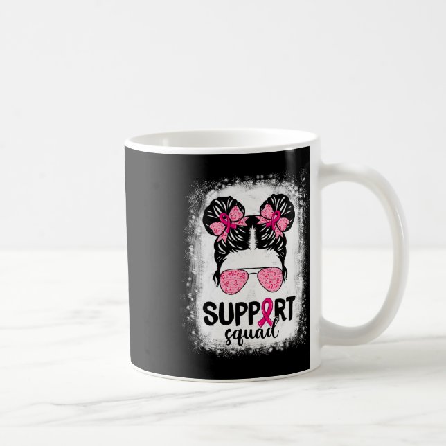 Mug Soutien Squad Messy Bun Pink Warrior Cancer du sei (Droite)