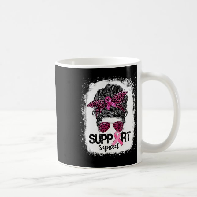 Mug Soutien Squad Messy Bun Pink Warrior Cancer du sei (Droite)