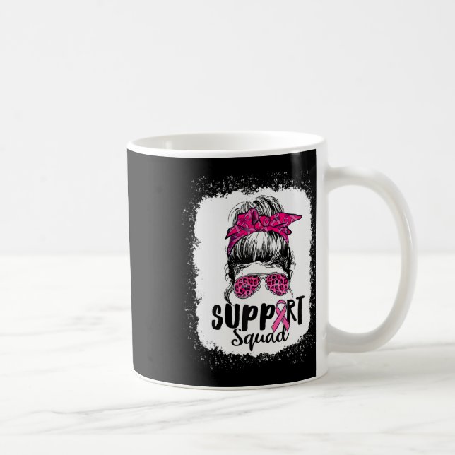 Mug Soutien Squad Messy Bun Pink Warrior Cancer du sei (Droite)