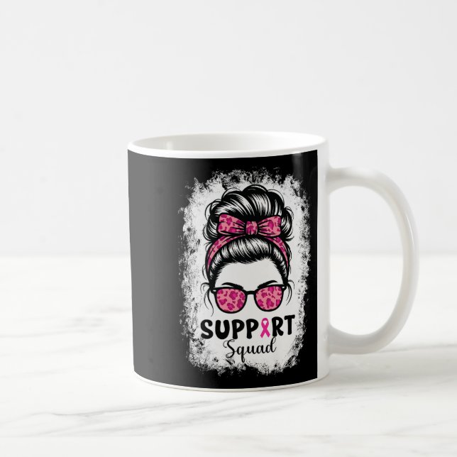 Mug Soutien Squad Messy Bun Pink Warrior Cancer du sei (Droite)