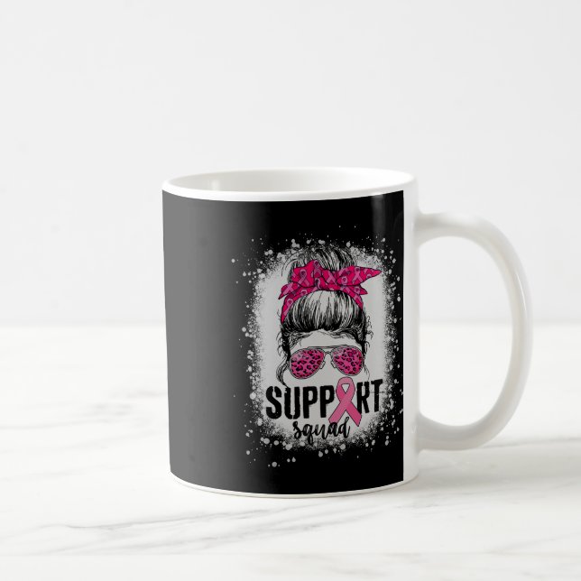Mug Soutien Squad Messy Bun Pink Warrior Cancer du sei (Droite)