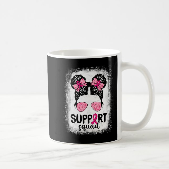 Mug Soutien Squad Messy Bun Pink Warrior Cancer du sei (Droite)