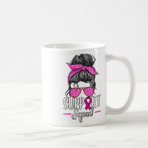 Mug Soutien Squad Messy Bun Sensibilisation au cancer 