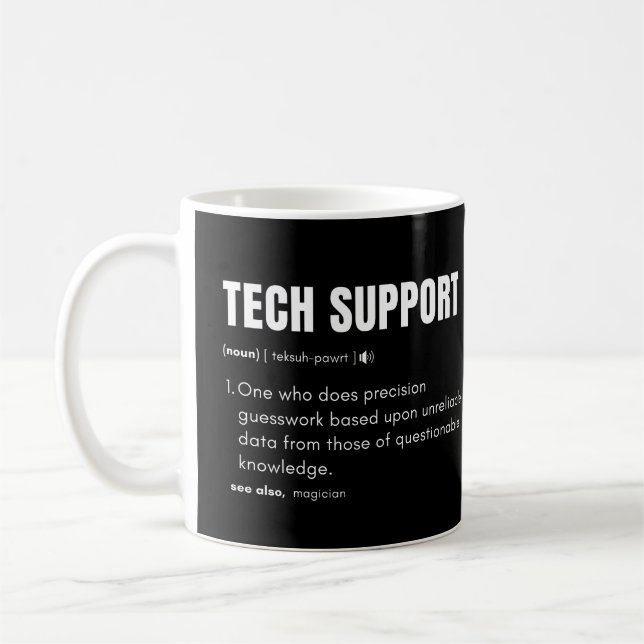 Mug Soutien technique Définition drôle de consultant e (Gauche)