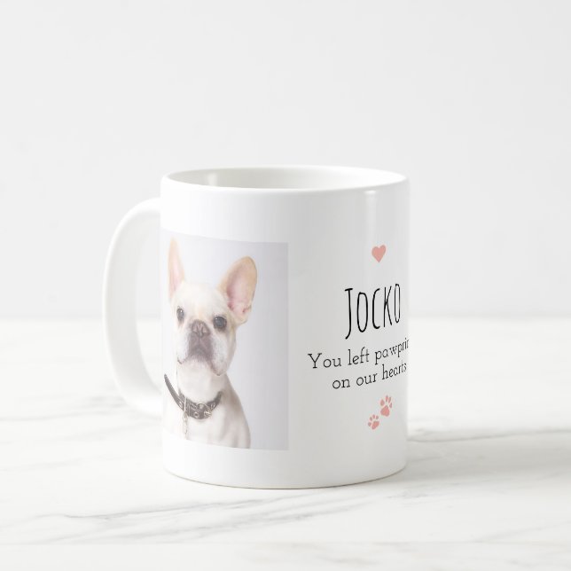 Mug Souvenir de compagnie - Empreintes de pattes dans  (Devant gauche)