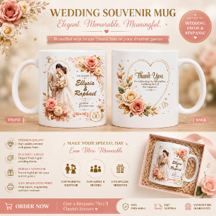 Mug Souvenir de Mariage Élégant 3D   Personnalisé