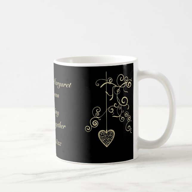 Mug Souvenir élégant d'anniversaire de mariage d'or de (Droite)