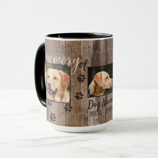 Mug Souvenir en bois rustique commémoratif de regard (Devant gauche)