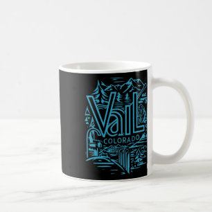 Mug Souvenir Vintage de Ski Extérieur Cool Visite Vail
