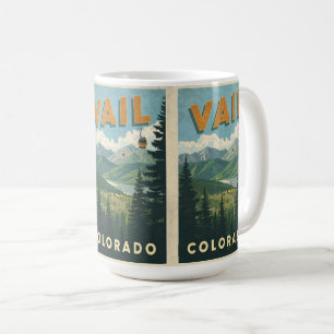 Mug souvenirs de téléphérique extérieur vintage Vail C