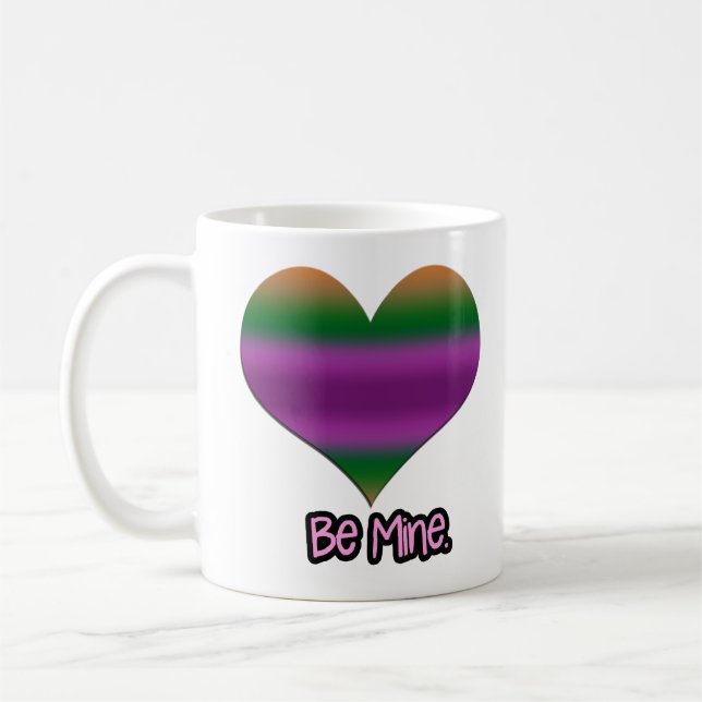 Mug Soyez à moi Valentine Purple Stripe Coeur (Gauche)