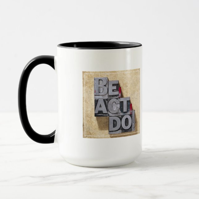 Mug Soyez, agissez, font (Gauche)
