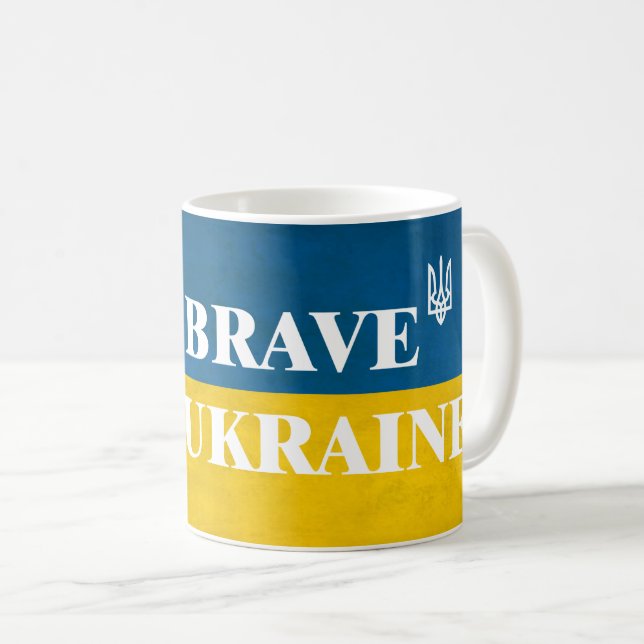 Mug Soyez courageux comme l'Ukraine citation textuelle (Devant droit)