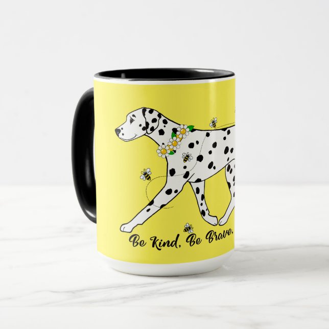 Mug Soyez courageux Soyez heureux Dalmatien (Devant gauche)