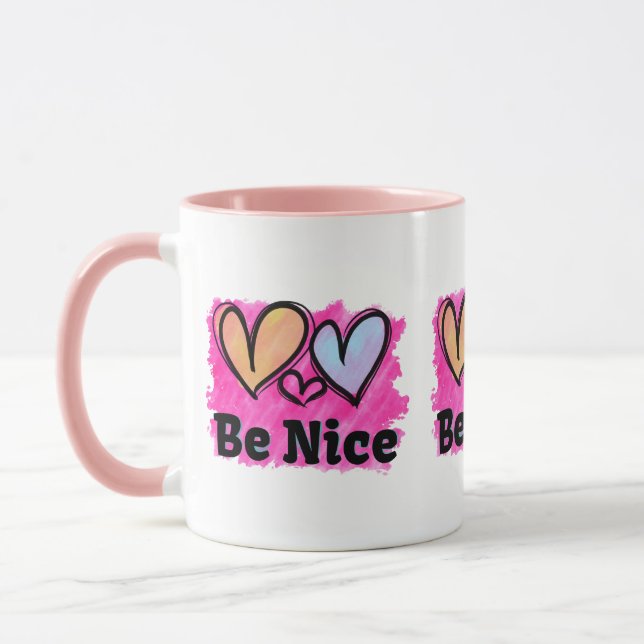 Mug Soyez de beaux coeurs aquarelles (Gauche)