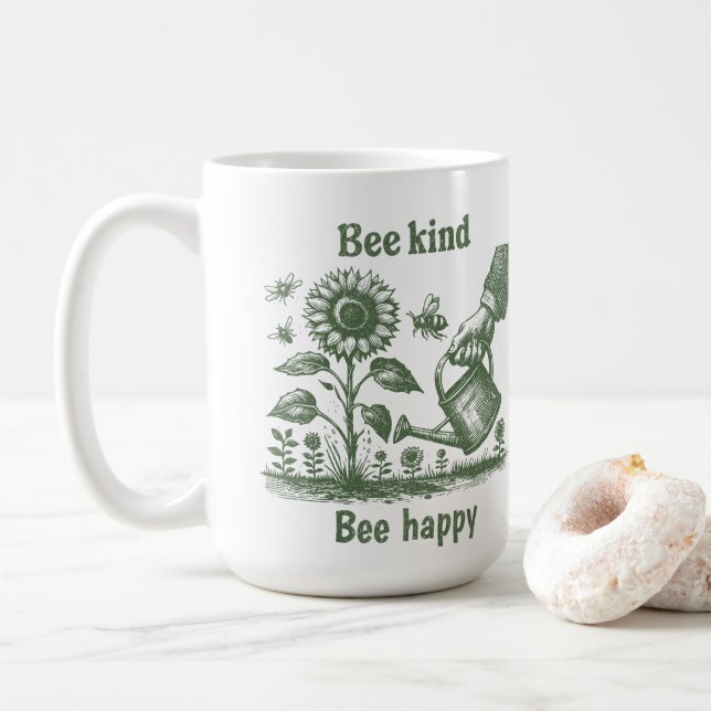 Mug Soyez Gentil Abeille Heureux pour les éducateurs e (Avec donut)