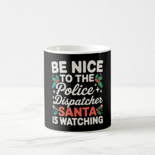 Mug Soyez gentil avec le répartiteur de police Santa r