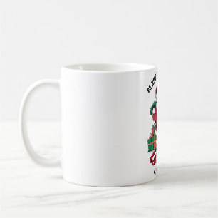 Mug Soyez gentil avec l'enseignant Santa regarde