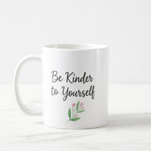 Mug Soyez gentil avec vous-même aquarelle florale amou