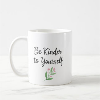 Mug Soyez gentil avec vous-même aquarelle florale amou