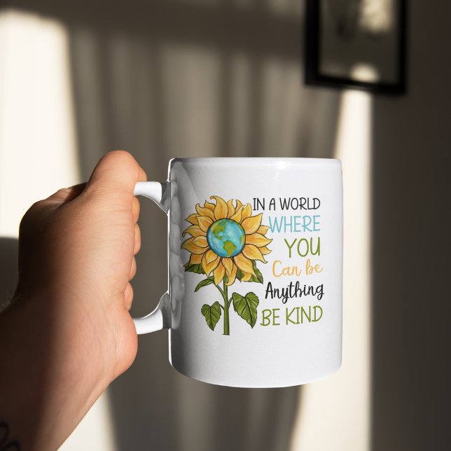 Mug Soyez gentil dans ce monde Sunflower (Créateur téléchargé)