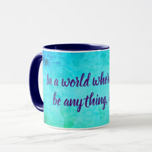 Mug Soyez gentil et inspirant citation bleu vert