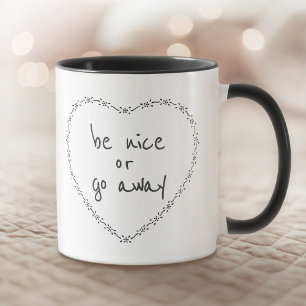 Mug Soyez gentil ou quittez le coeur floral simple Noi