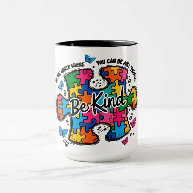 Mug Soyez Gentil/ Sensibilisation à l'autisme (Centre)
