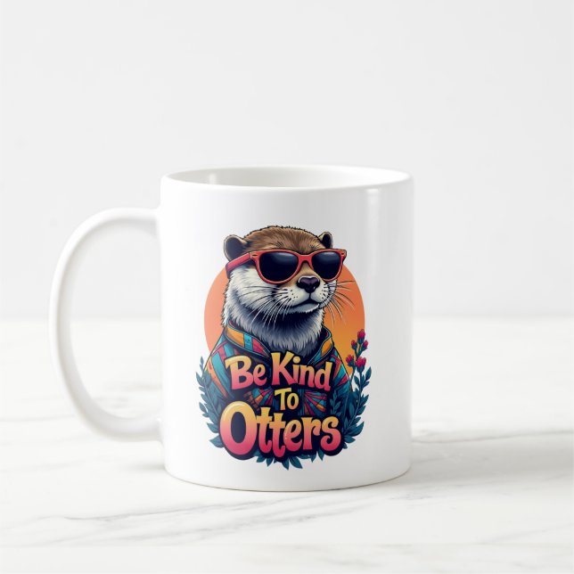 Mug Soyez Gentils Avec Les Otters, Drôle Garçons Fille (Gauche)