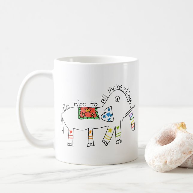 Mug "Soyez gentils avec tous les êtres vivants" (Avec donut)