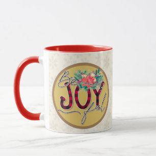 Mug Soyez Joyeux cadeau de Noël Flower Design Verse Ci