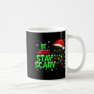 Mug Soyez joyeux restez effrayant Chat noir drôle Hall