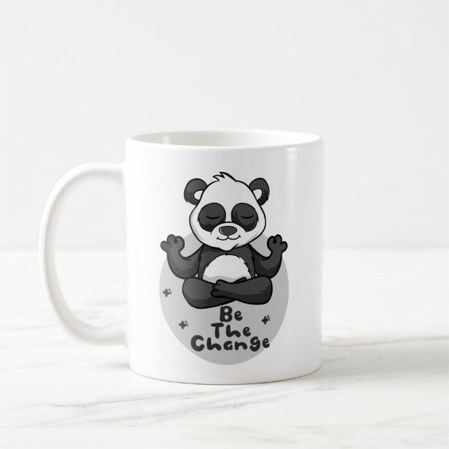 Mug Soyez Le Changement Kawaii Drôle Panda Faisant Des (Gauche)