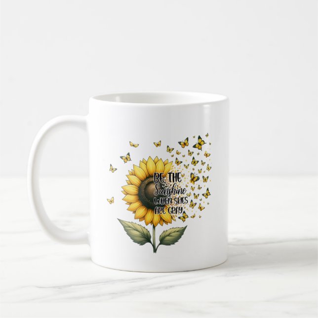 Mug Soyez le tournesol Sunshine personnalisé (Gauche)