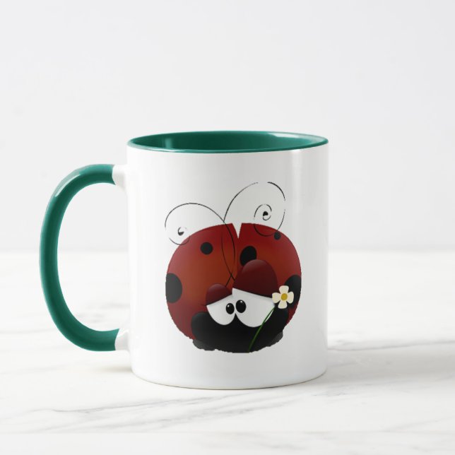 Mug Soyez mon joli dessin de Valentine Red Ladybug (Gauche)