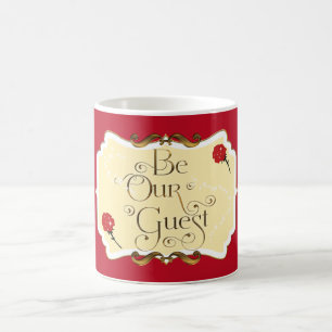 Mug Soyez notre invité Rose rouge scintillante