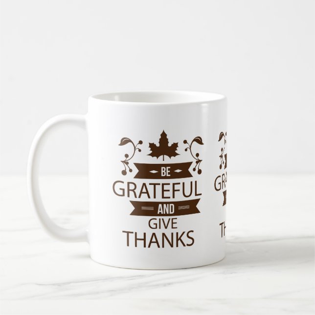 Mug soyez reconnaissants et merci (Gauche)