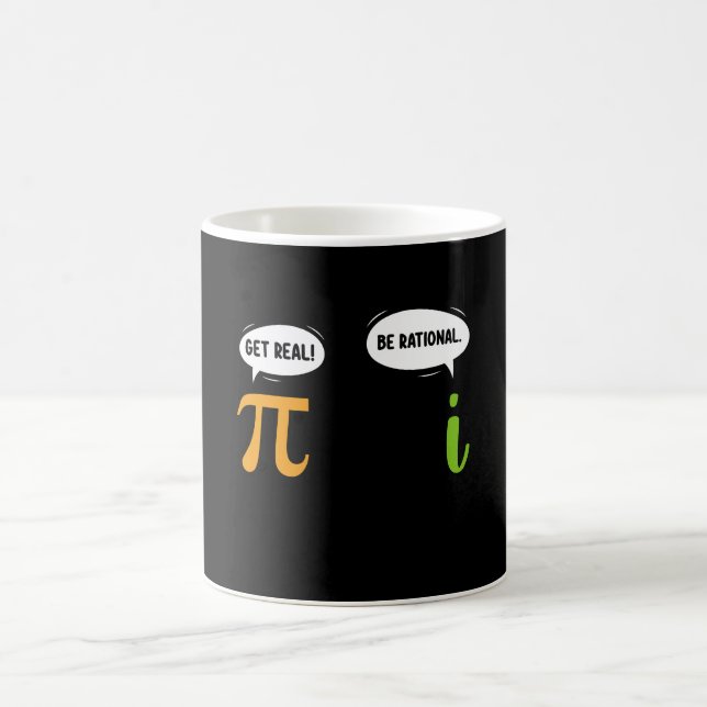 Mug Soyez Réel Soyez Rationnel Drôle de Mathématiques  (Centre)