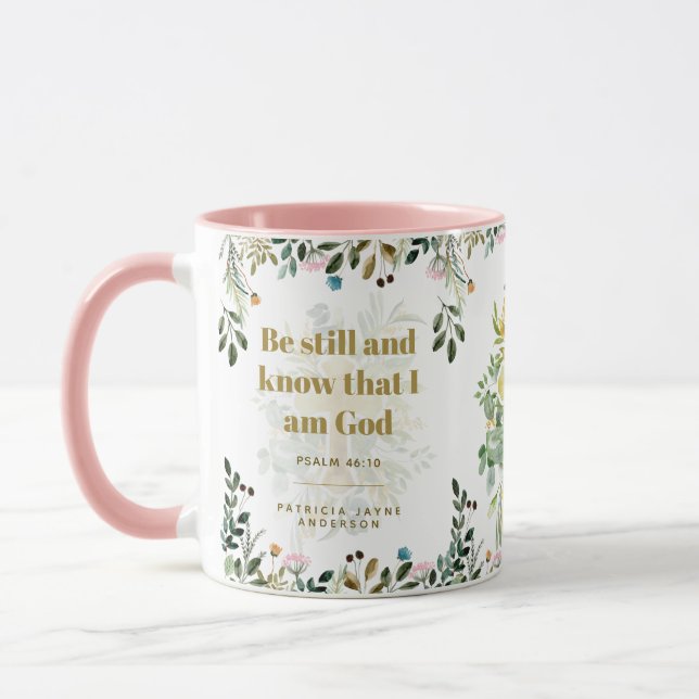 Mug Soyez toujours et savez que je suis Dieu Psaume 46 (Gauche)