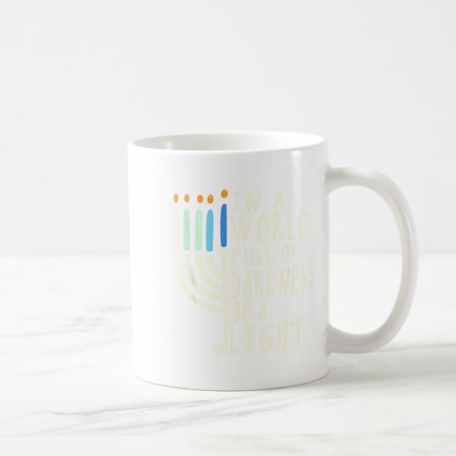Mug Soyez une lumière Hanukkah joyeuse Menorah Cadeau  (Droite)
