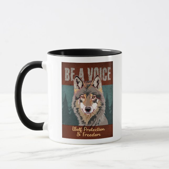 Mug Soyez une voix - Protection et liberté du loup (Gauche)