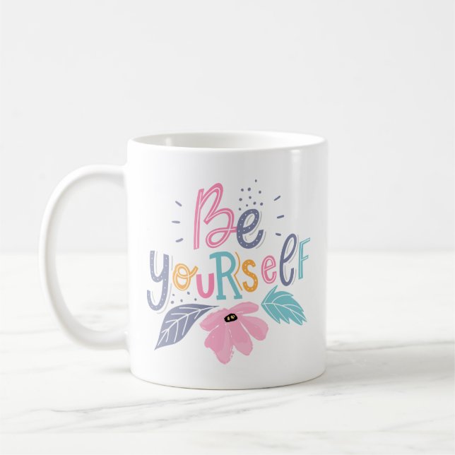 Mug Soyez vous-même | Fleurs Pastel (Gauche)